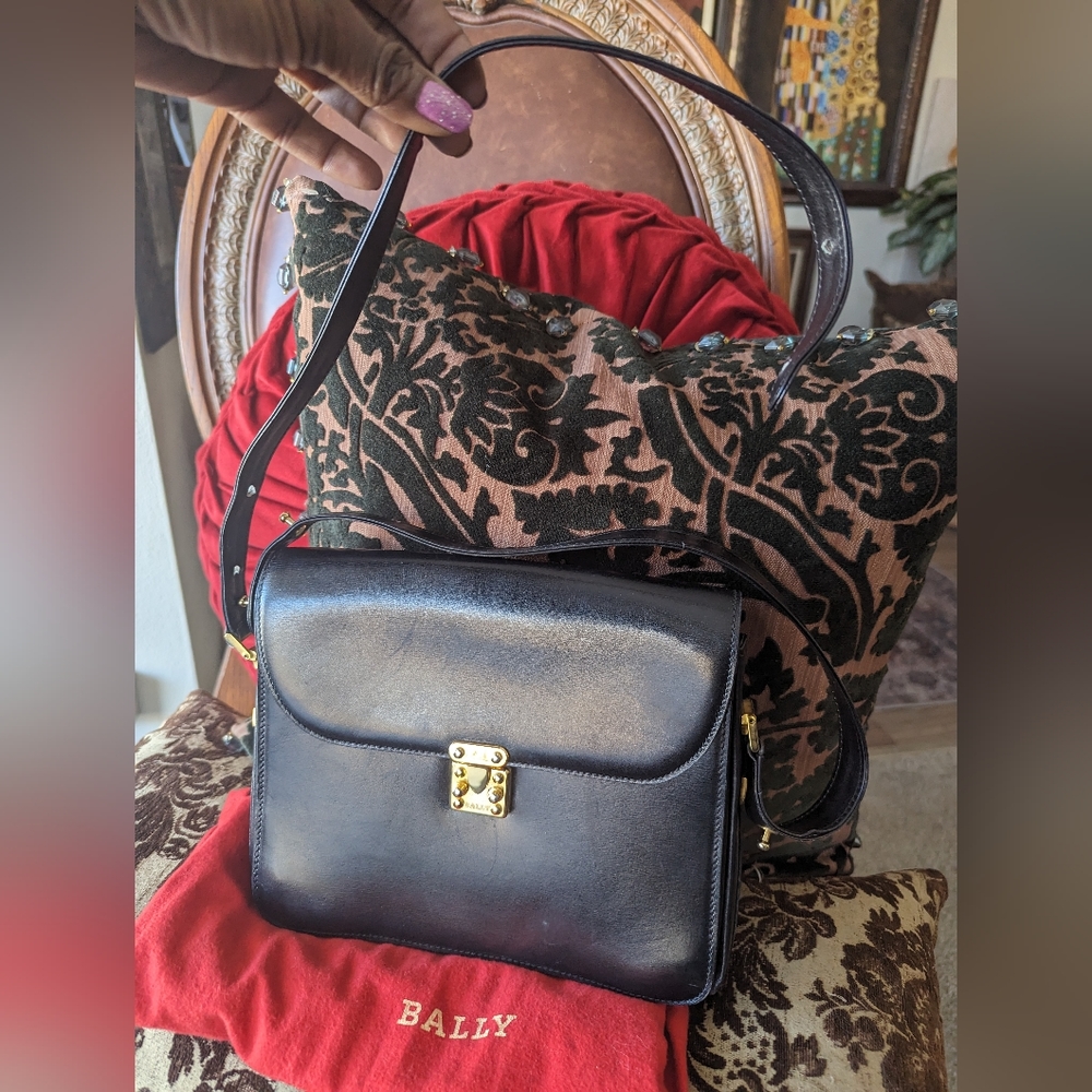 💯AUTH✨💎BALLY💎✨💎VINTAGE LOCK FLAPBAG - Picture 17 of 17